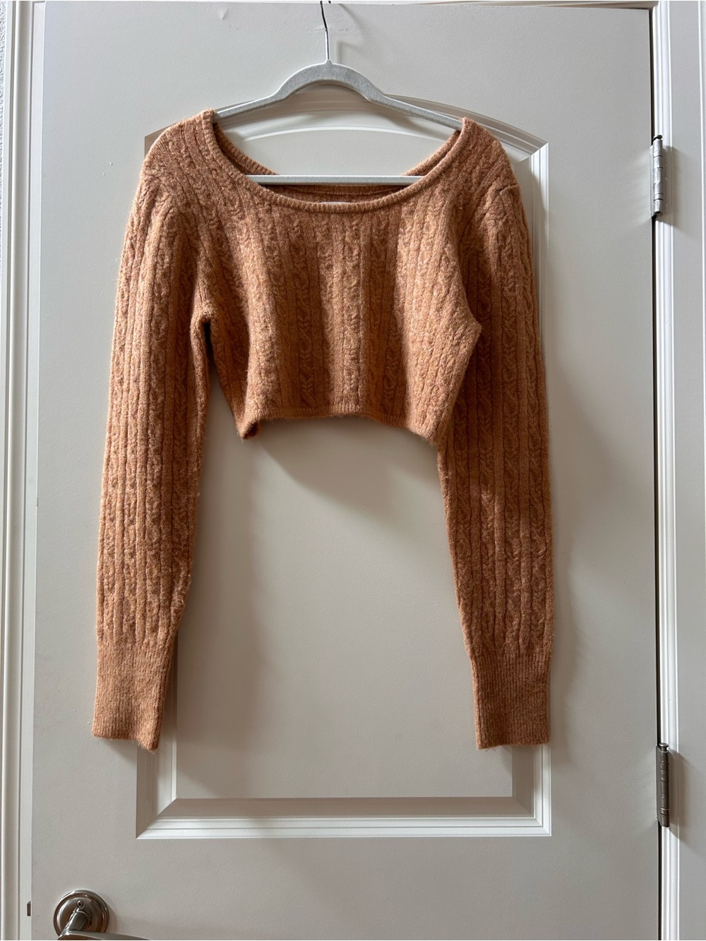 Future Collective x Reese Blutstein Cable Knit Scoop Neck Cropped Sweater. SZ M